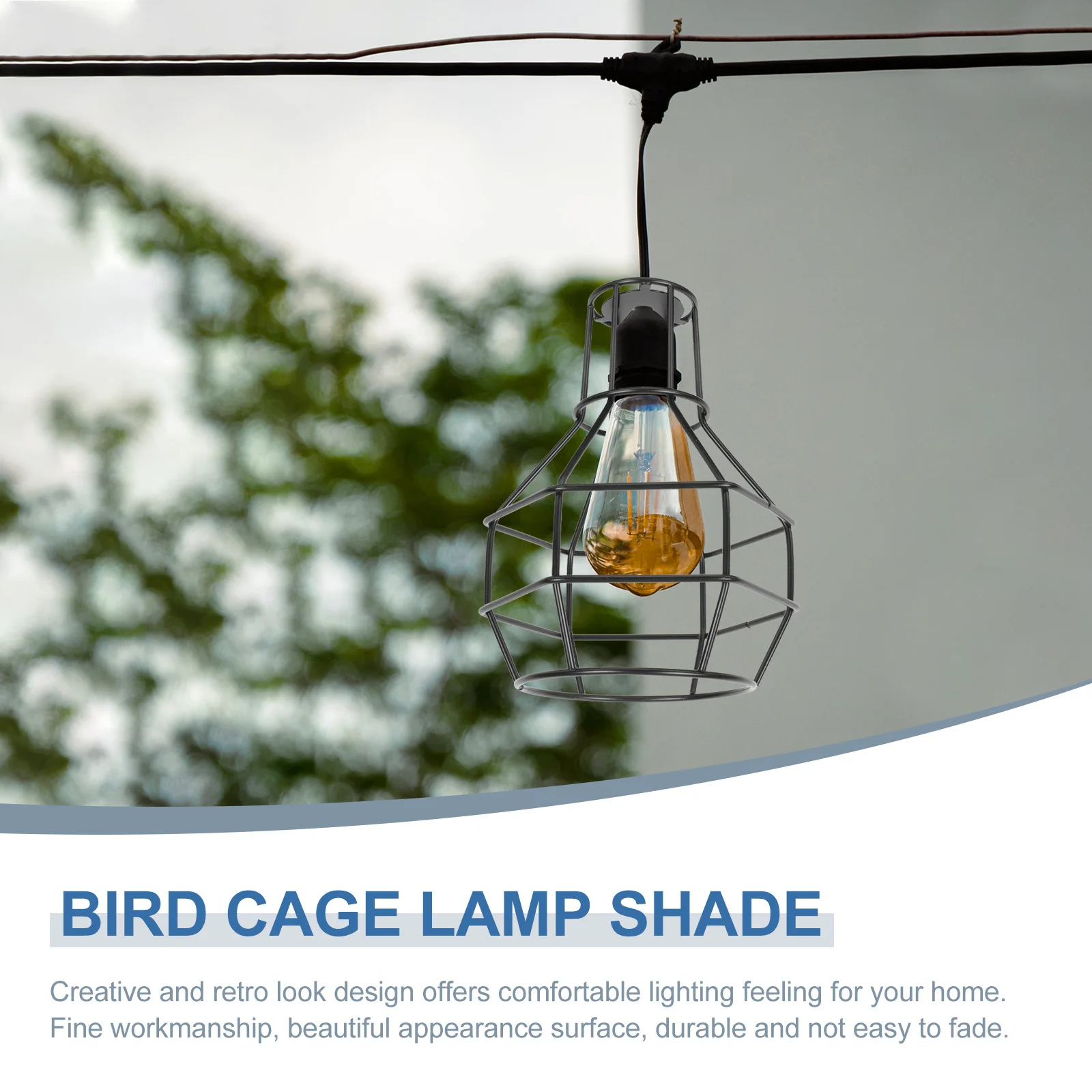 

Vintage Style Iron Lampshade Retro Pendant Ceiling Lamp Cover Durable Metal Light Shade for Store Home Office Decoration