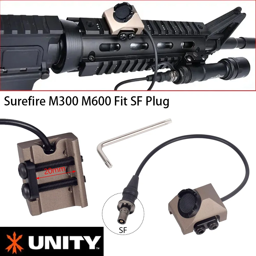 Interrupteur à distance tactique à bouton-poussoir 20 mm Rail UNITY pour M300 M600 DBAL-A2 PEQ15, prise SF 2,5 mm 3,5 mm