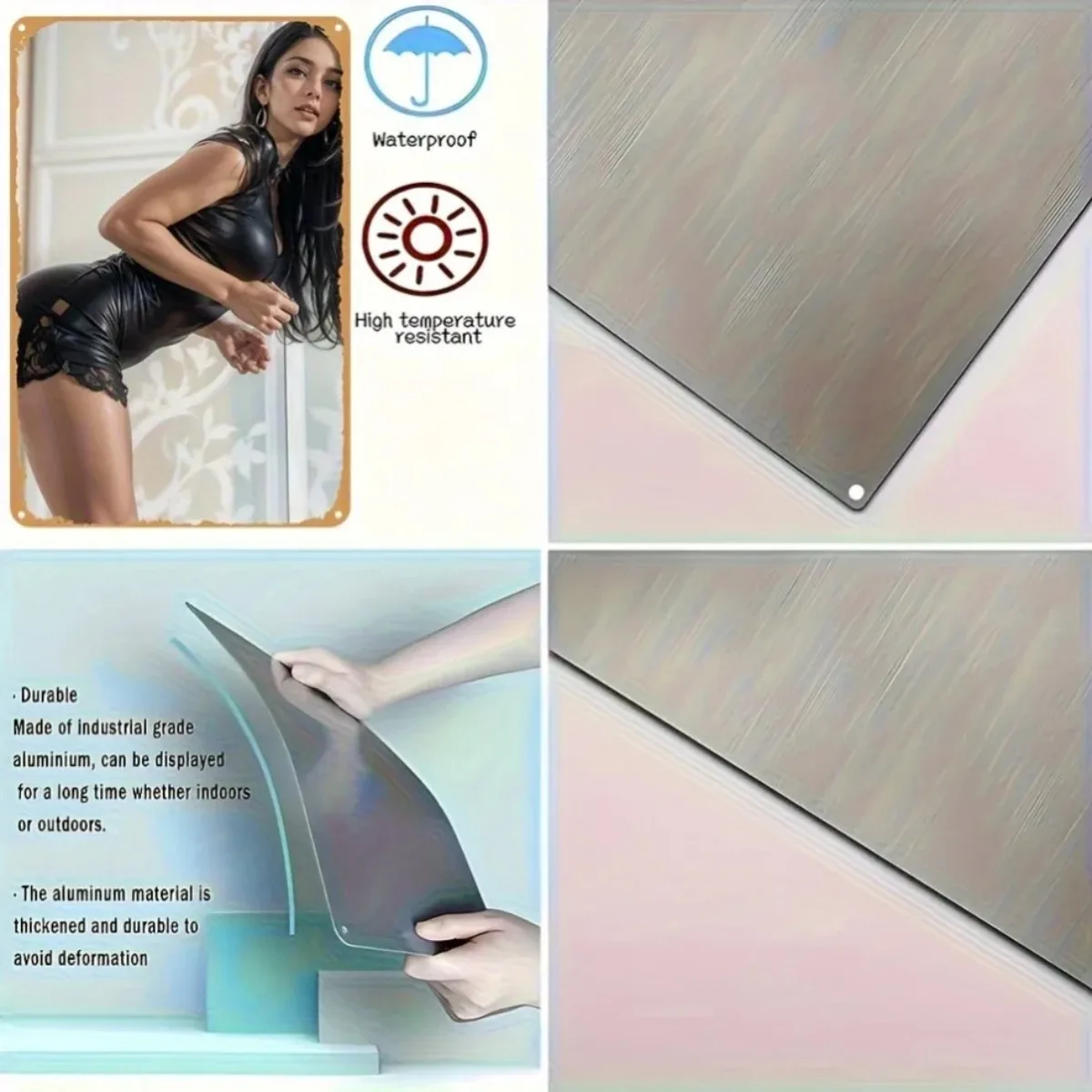 لوحة فنية جدارية معدنية عتيقة مقاس 12 × 8 بوصة من الألومنيوم المقاوم للصدأ لديكور جراج الكهف للرجال #5