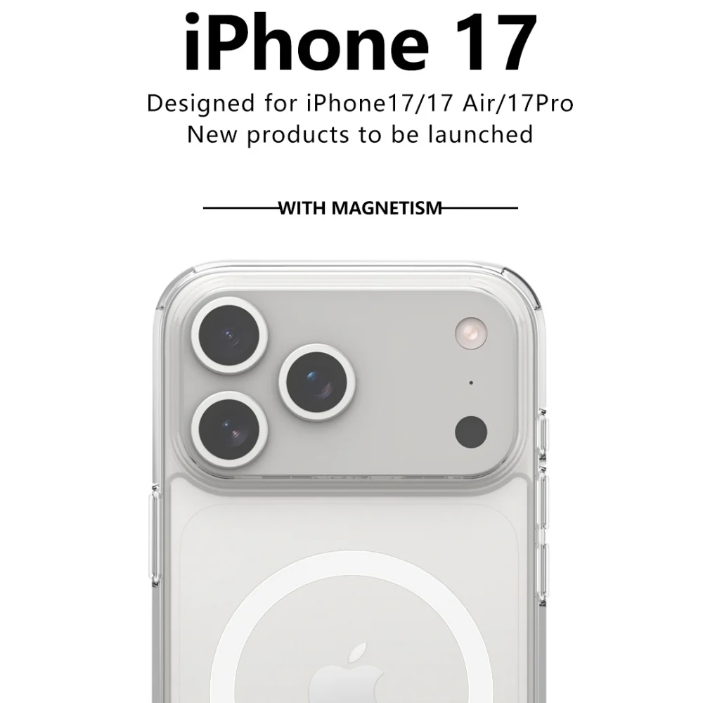Shockproof For Magsafe Clear Magnetic Wireless Charge Case For iPhone 17 Air 17 Pro Max Hybird Hard Acrylic Back Cover Bumper - náhled 2