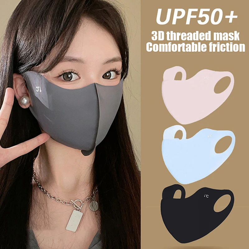 قناع وجه من الحرير الجليدي ثلاثي الأبعاد لركوب الدراجات، مضاد للأشعة فوق البنفسجية للحماية من الشمس للجنسين، وشاح قناع جري باندانا قابل للتعديل وجيد التهوية