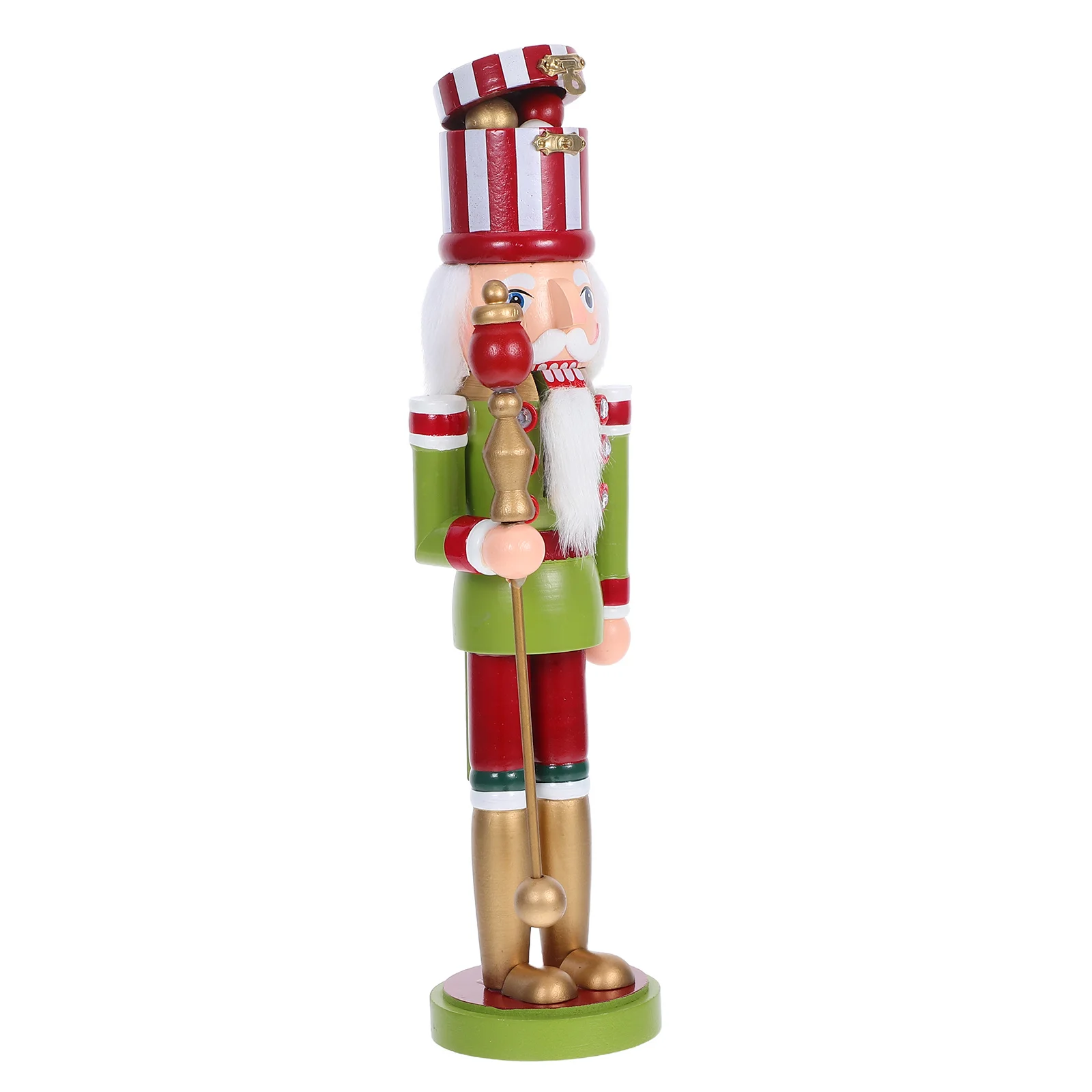 

Wooden Nutcracker Soldier Christmas Decoration Hand Painted Holiday Ornament for Table Centerpiece Festive Home Party Decor