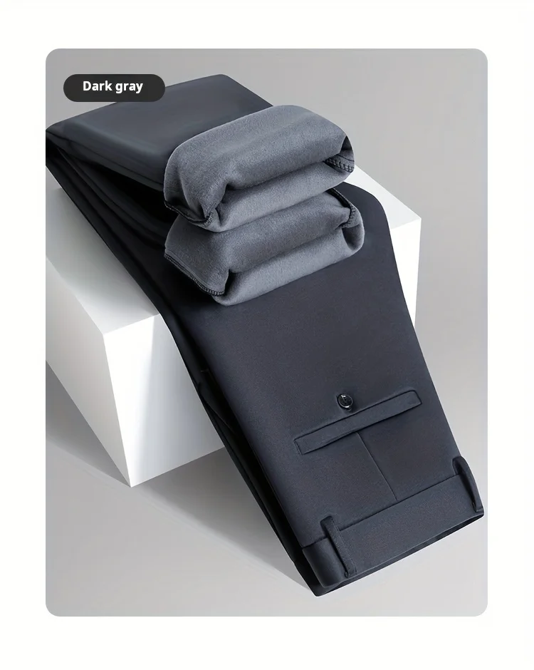 2026 Winter Warme Herren-Fleece-Plüschhose Business Mode Klassischer Stil Dicke Warme Stretchhose Markenkleidung Größe 40 – Detail 8