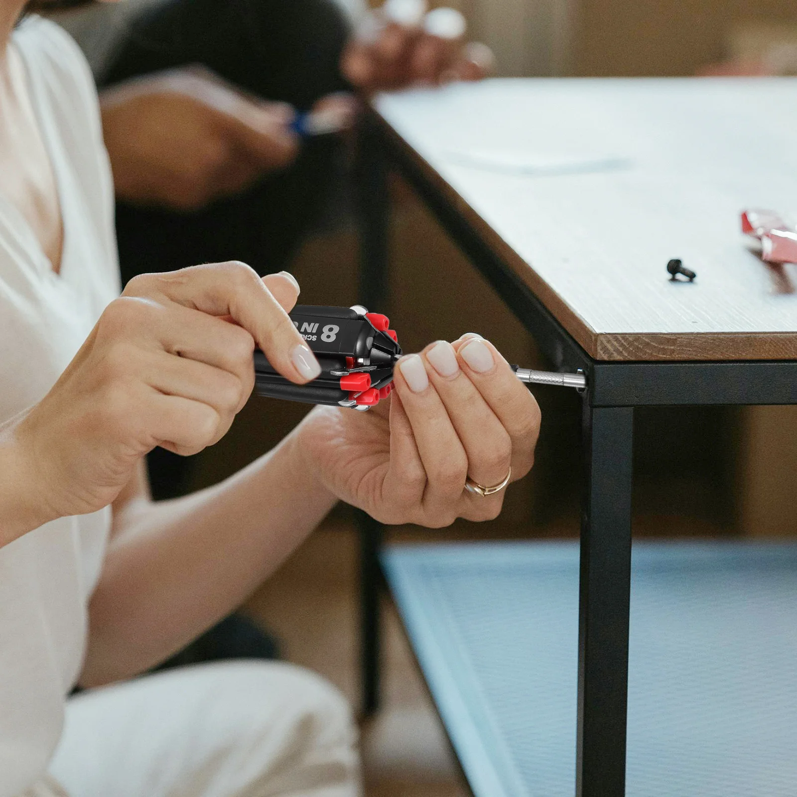 

2pcs 8-In-1 Screwdriver With Led Light Portable Multi Function Pen Tool Set Includes Driver Bits Steel Clip For Outdoor Repair