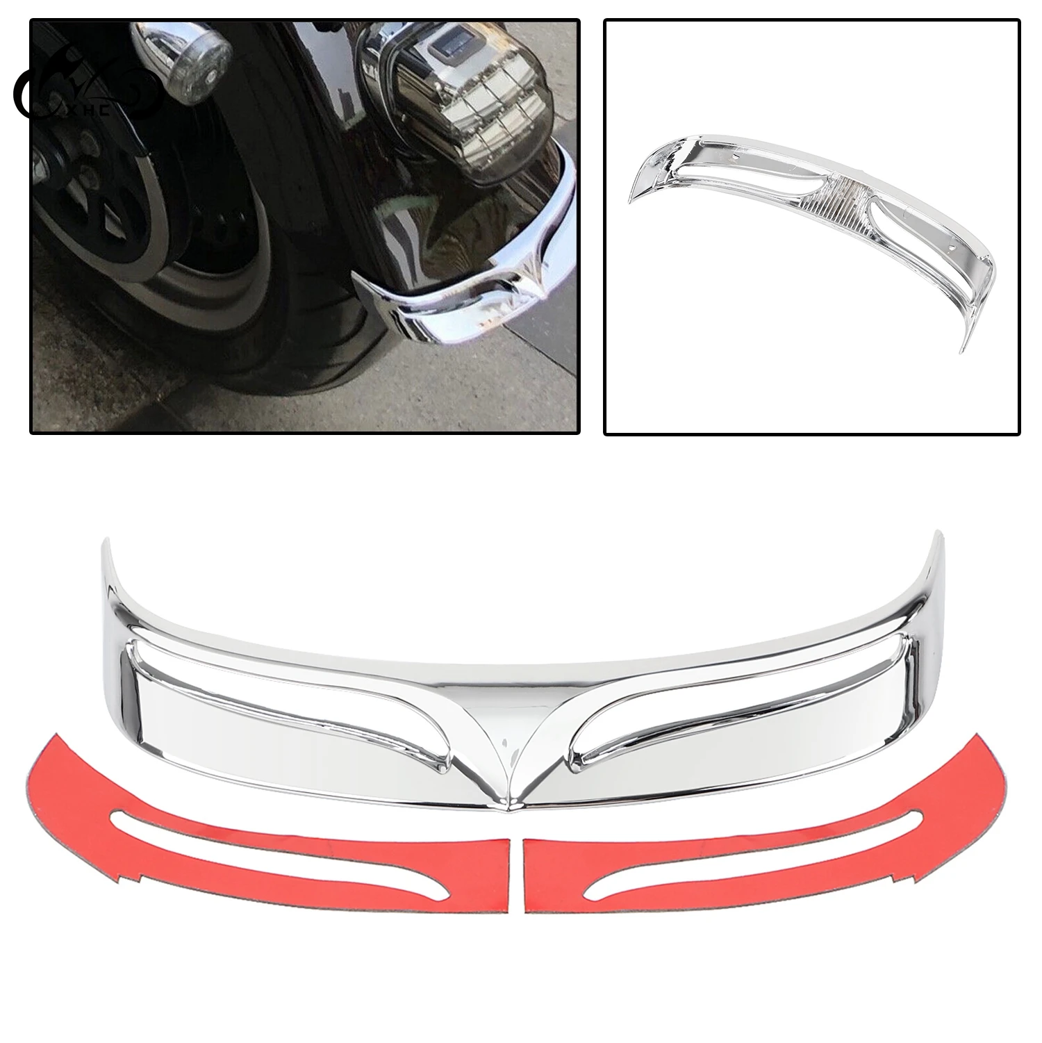 Motorcycle Chrome Rear Mud Flap Trailing Edge Cover Fender Flare Trim Tip Fit For Harley 2007-2016 FLSTF Softail Fatboy