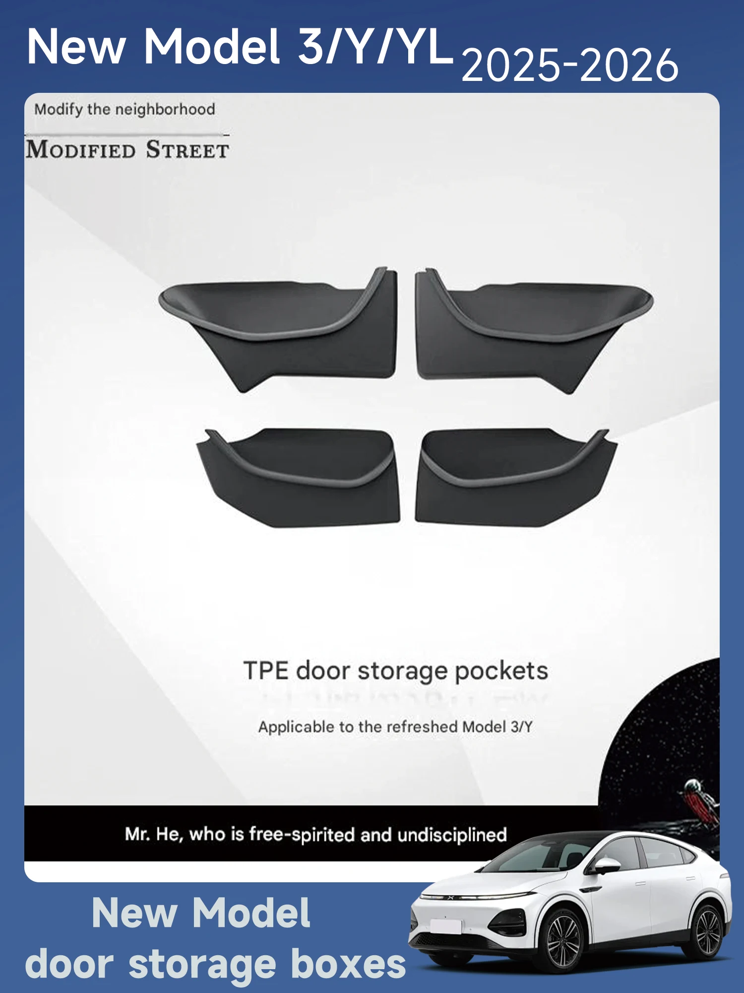 

[Fast Shipping] New Model 3/Y Door Storage Pockets - Fully Waterproof TPE Storage Box