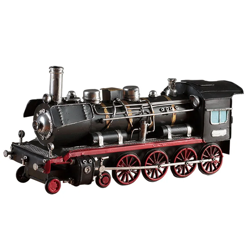 Retro Nostalgic Steam Train Metal Car Model Home Decoration Accessories Iron Bus Miniature Bookcase Ornaments