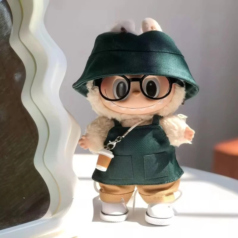 

For Labubu Clothing Coffee Working Clothes Have Logo V1 V2 V3 15cm 17cm Bjd Blind Box Replacement Fashion Suit Doll Accessory