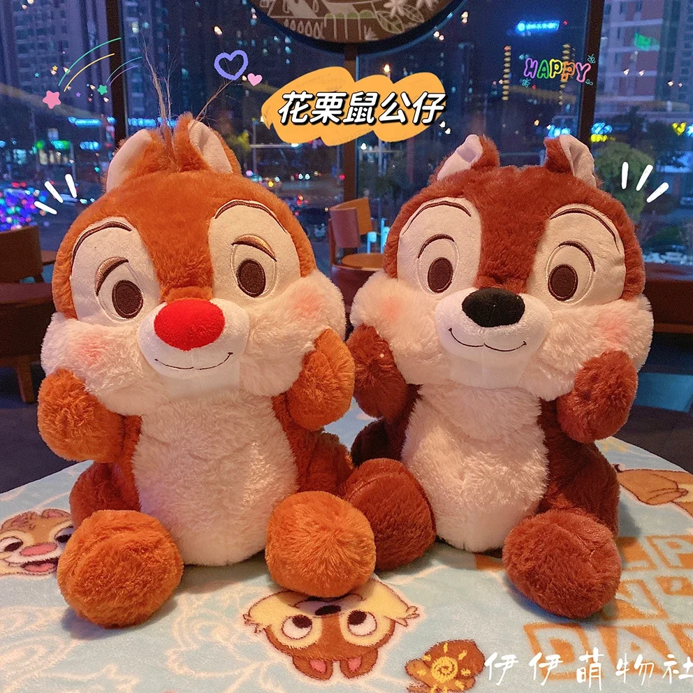 Disney Kawaii Chip and Dale Plush Toy Doll Catoon Animal Chipmunks Anime Figure Room Decor Pillow Cushion Peluches Gift