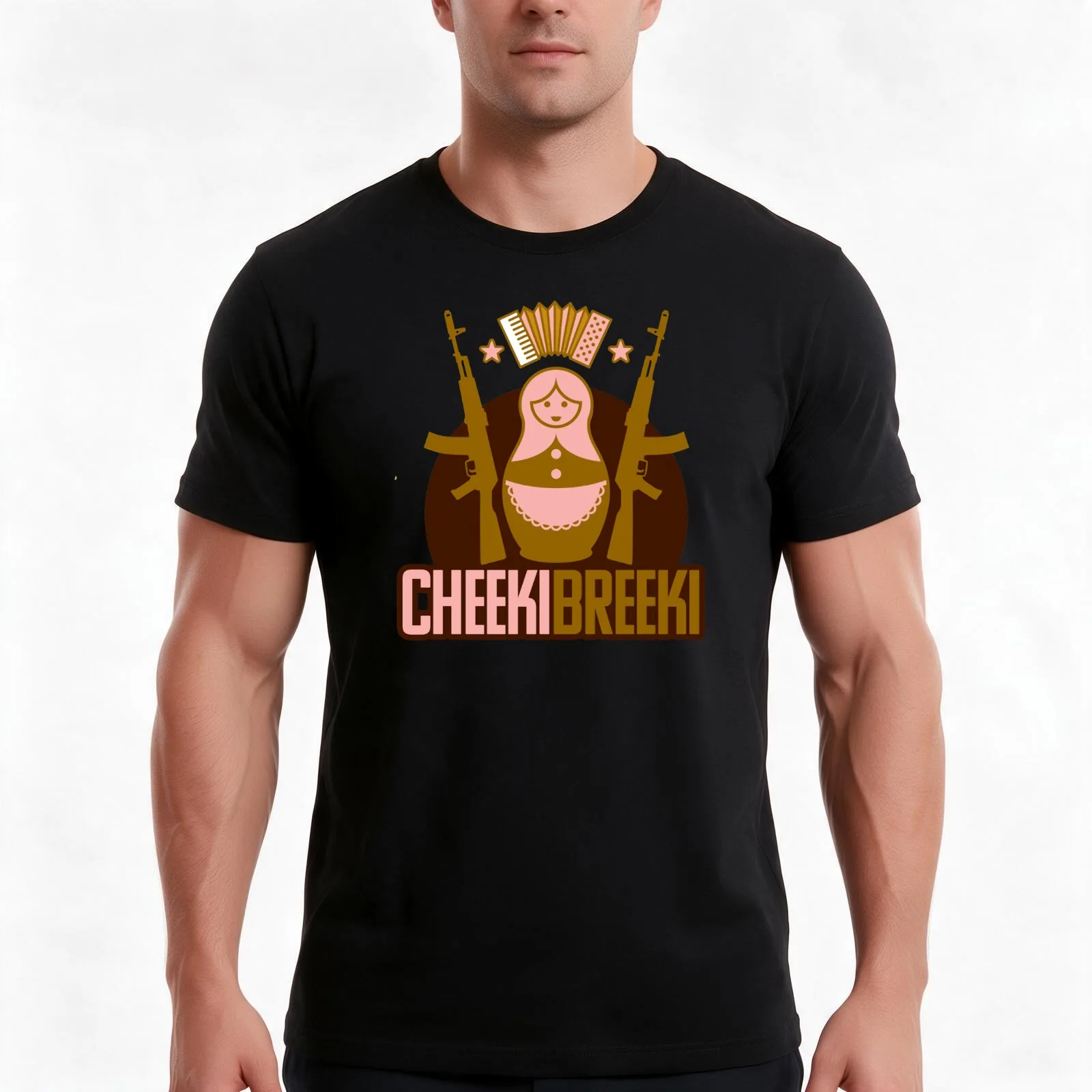Cheeki Breeki Babushka T-Shirt Summer Casual Cotton Tee Oversized Streetwear Tops Vintage Graphic Print Unisex Men Women