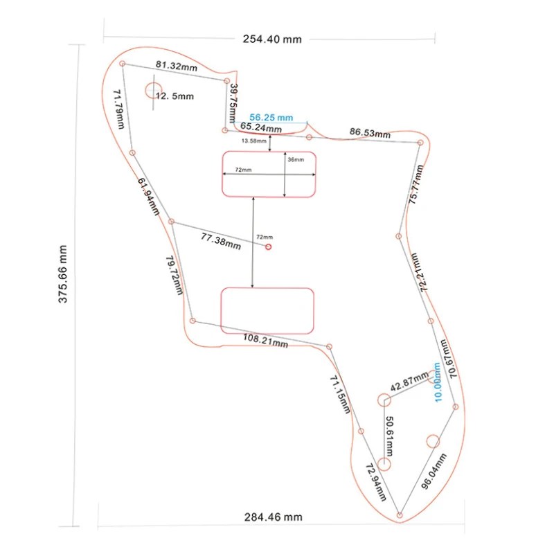 Fei Man Custom Guitar Parts For US FD 72 Tele Deluxe Reissue Guitar Pickguard With TV Jones Humbucker Replacement Flame Pattern