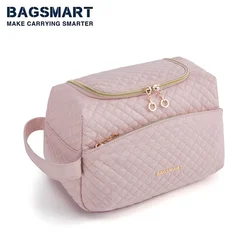 BAGSMART Waterproof Cosmetic Bag for Women Travel Organizer Female Necessaries Make Up Case Wet and Dry Wash Toiletry Bag