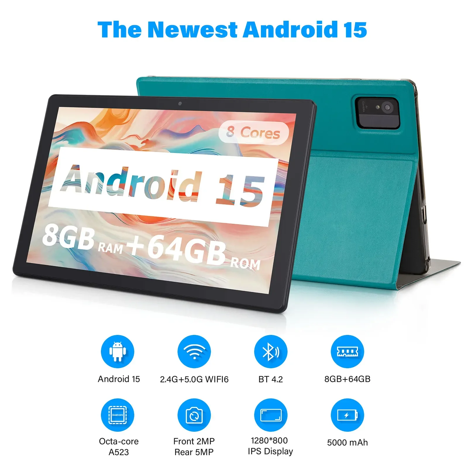 تابلت ANRY 2025 10.1 بوصة 5G Wifi A523 Android 15 8GB(4+4Expand) RAM + 64GB ROM IPS Display 5000Mah كاميرا مزدوجة ثماني النواة أجهزة لوحية