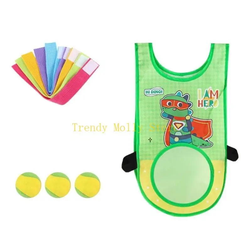 N5KB Rzucanie piłek z dziećmi kamizelka 3 piłki 5 kolorowe piłki ogrodowe w ogrodzie dla dzieci dzieci na świeżym powietrzu