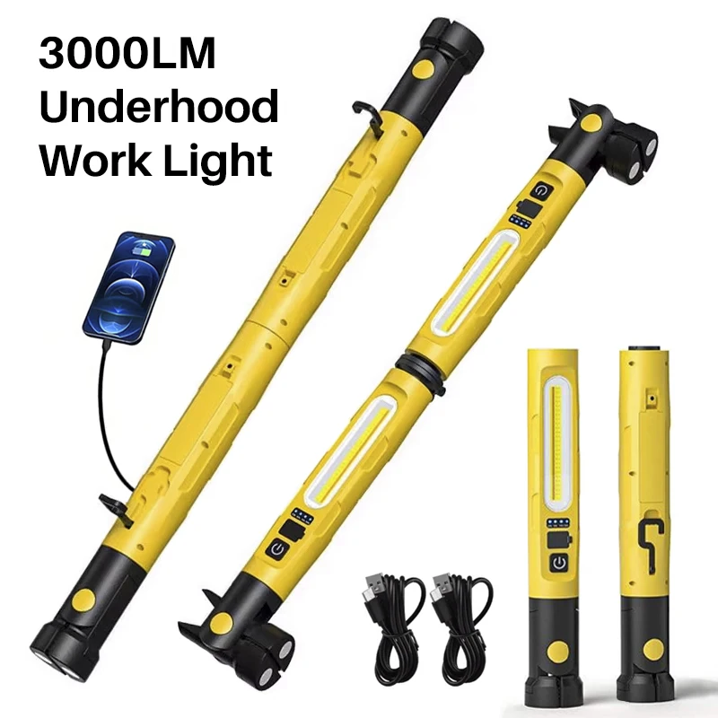 Outdoor Lighting Under Eaves - 3000LM Underhood Work Light for Car