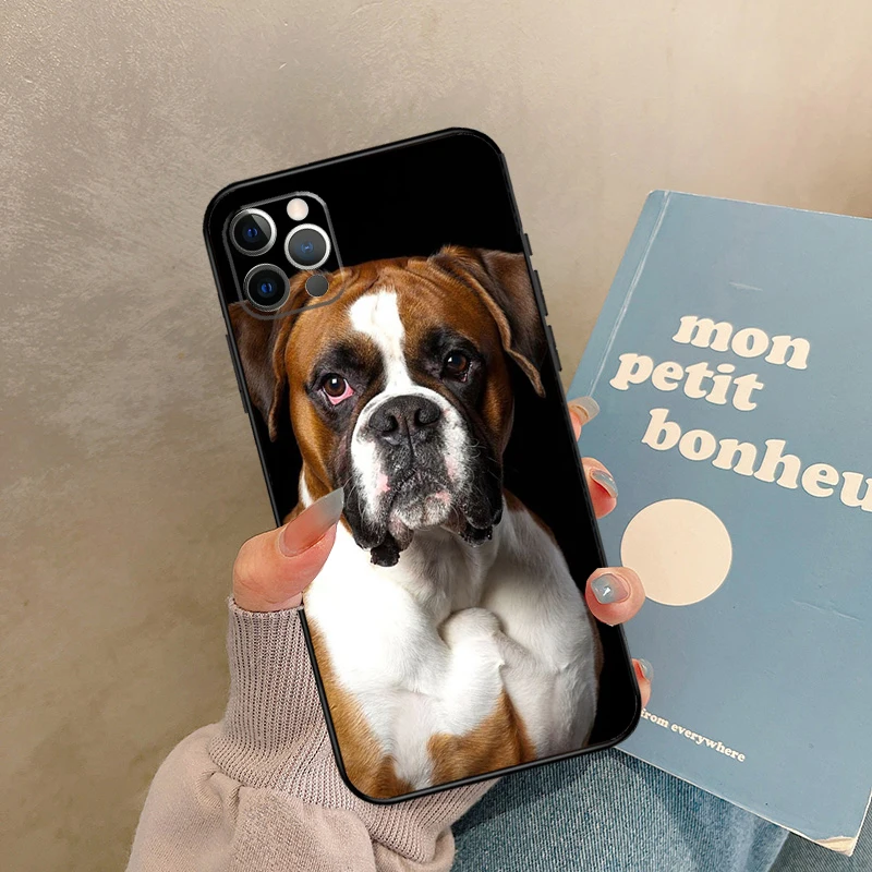 Boxer Dog Phone Case For iPhone 13 12 Mini 11 14 15 16 Pro Max X XR XS Plus Bumper Cover