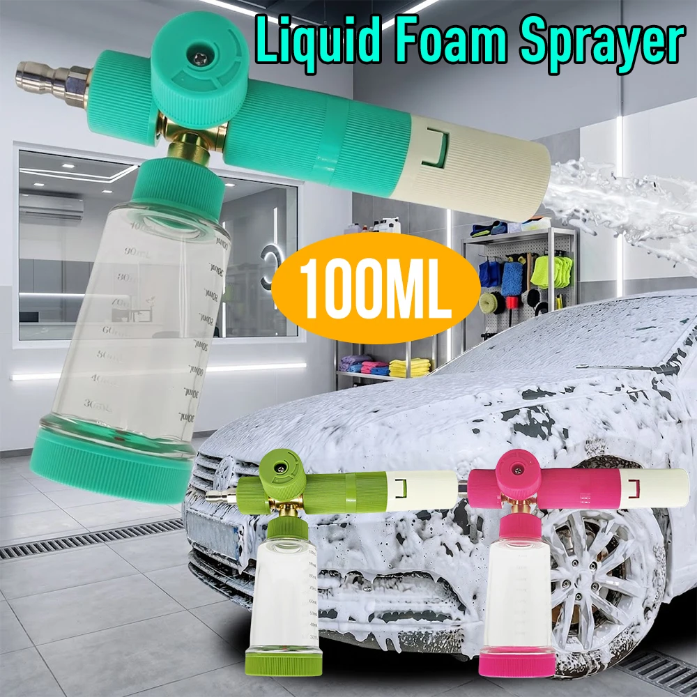 100ml Adjustable Macaron Color Car Wash Foam Cannon Transparent High Pressure Foam Blaster for Pressure Washer Car Cleaning