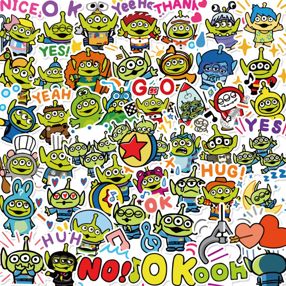 

10/30/50pcs Disney Cartoon Toy Story Alien Graffiti Stickers Decals for Kids Toy DIY Diary Car Scrapbook Phone Cute Sticker Gift