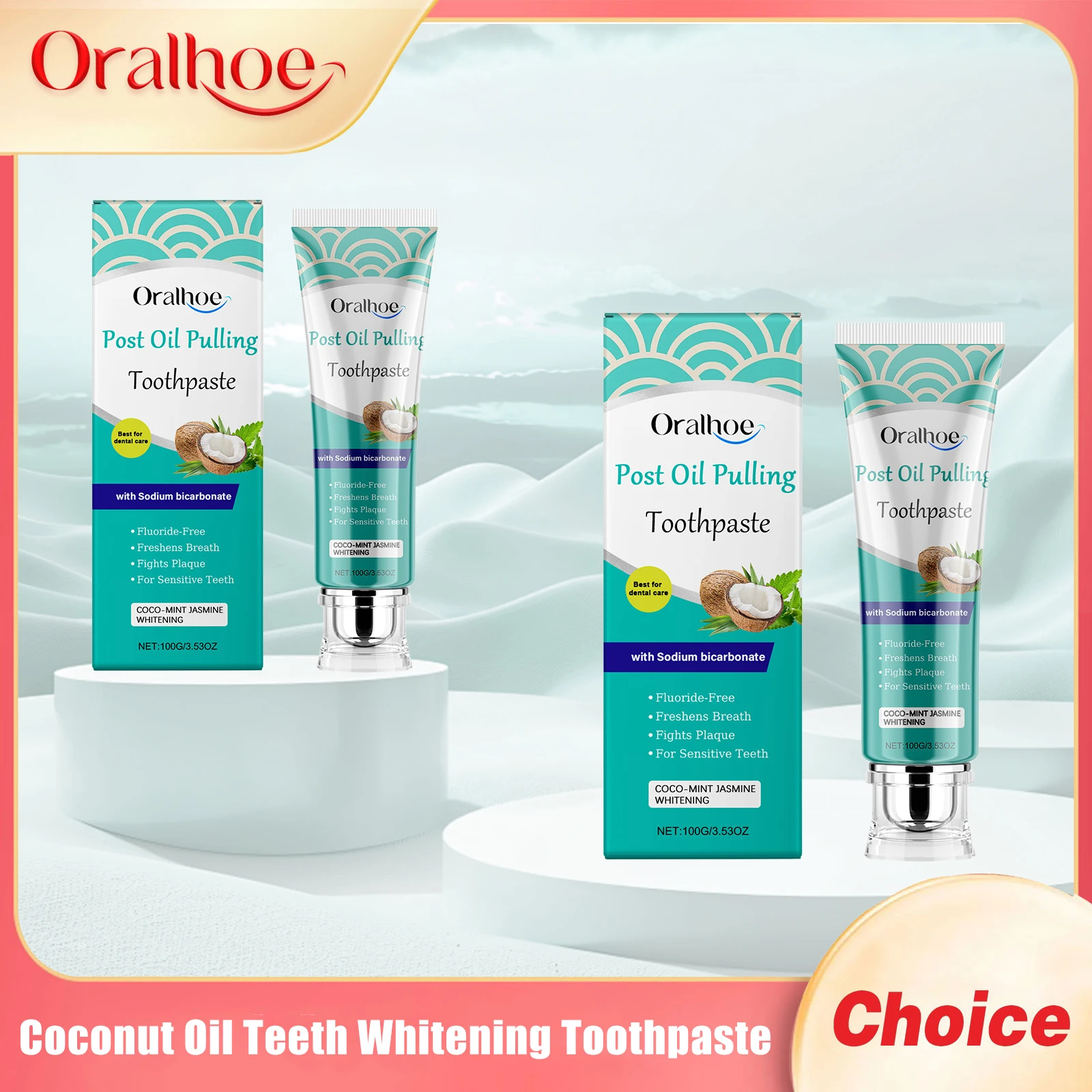 Coconut Oil Teeth W-hitening Toothpaste Repair Cavitie Reduce Yellowing Deep Clean Remove Plaque Stains Gum Treatment Toothpaste