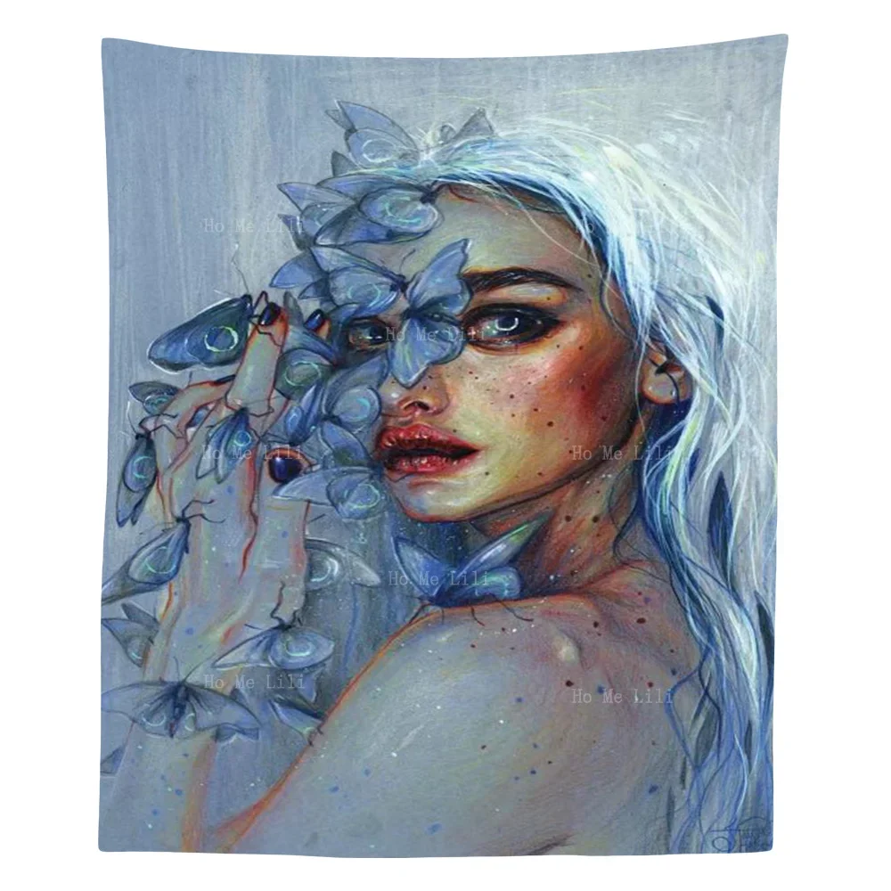 Wild Wildfires In The Eyes Of Abstract Realist Maidens Tapestry By Ho Me Lili For Livingroom Decor