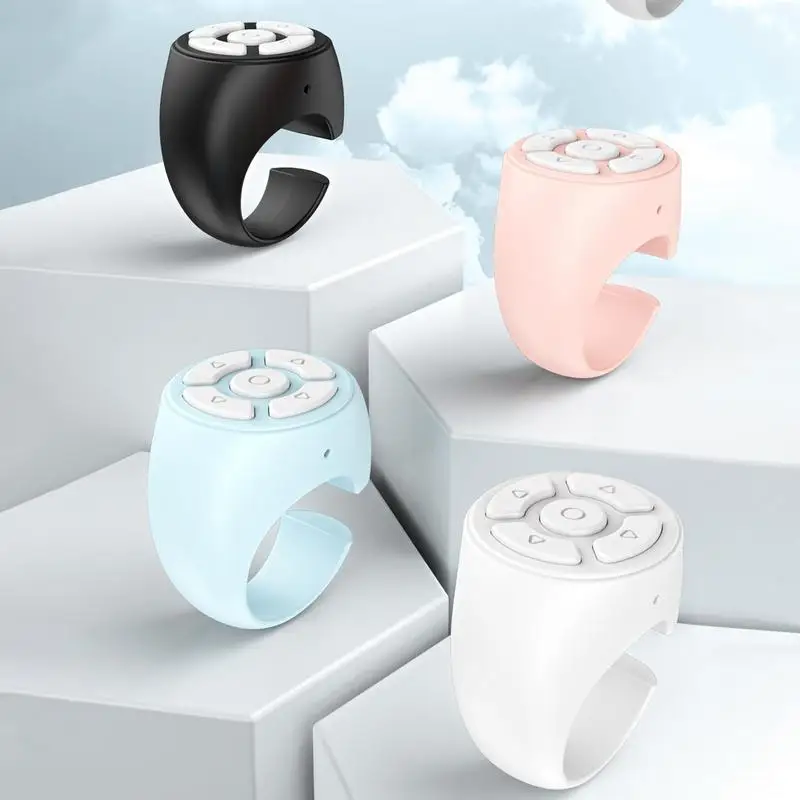 Finger Remote Control Scrolling Ring Tiktoks Remote Mobile Phone Video Remote Control Selfie Stick Camera Bluetoothcompatible ﻿