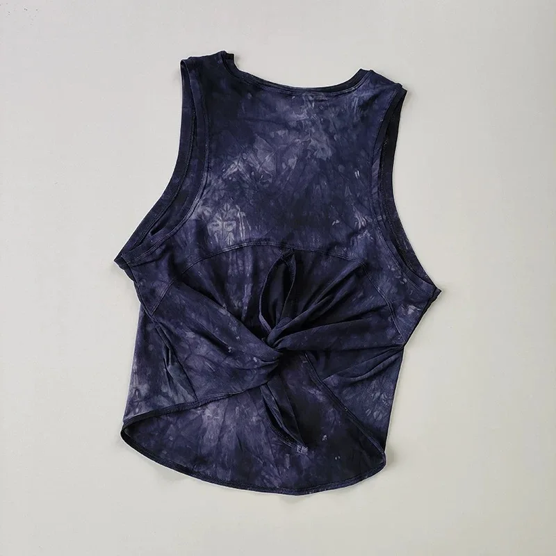 Damska koszulka sportowa bez rękawów, szybkoschnąca, luźna, do biegania, na siłownię, z odkrytymi plecami, z siateczki, typu smock, do jogi.