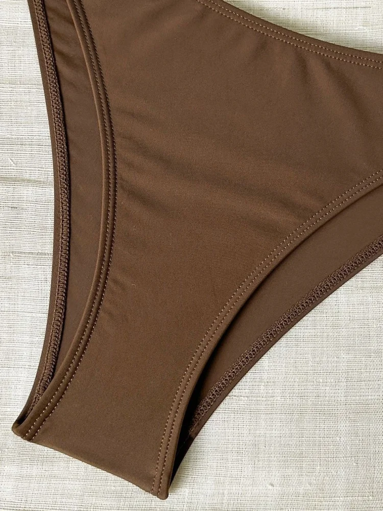 Biquíni feminino maiô 2026 novo sólido bandeau biquinis conjunto sexy cintura alta banho de verão duas peças beachwear maiô feminino