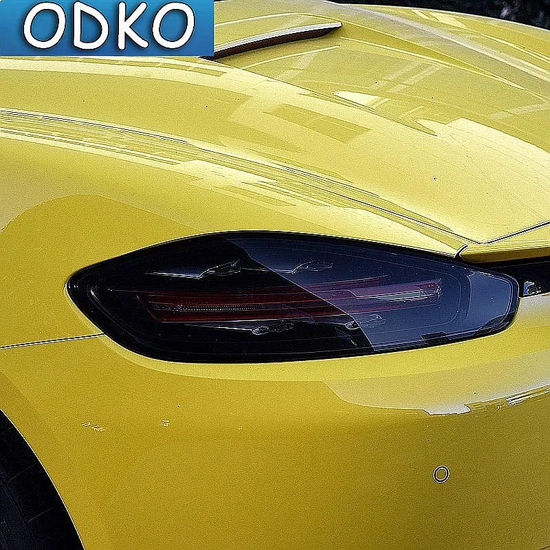 Car Headlight Protective Film Taillight Smoked Black Tint Wrap Vinyl Transparent TPU Sticker For Porsche 718 Boxster Cayman GTS