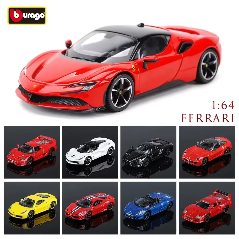 Bburago 1:64 Cadillac ELDORADO Ferrari Laferrari 599 GTO F50 F40 458 Spider Enzo  SF90 Alloy Car Model Toy Christmas Gift