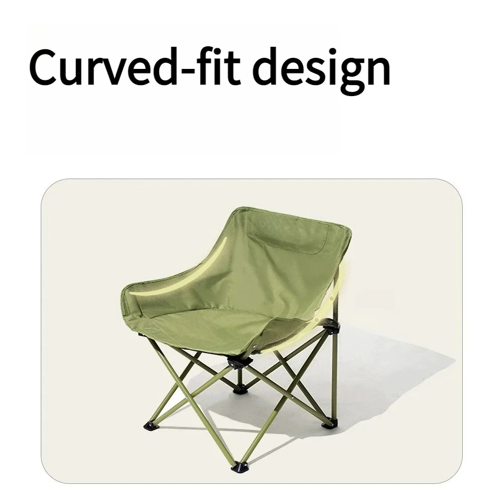 Outdoor Camping Folding Chair with Backrest Moon Chair Portable Fishing Chair Art Folding Camping Picnic Travel Children's Chair view 5