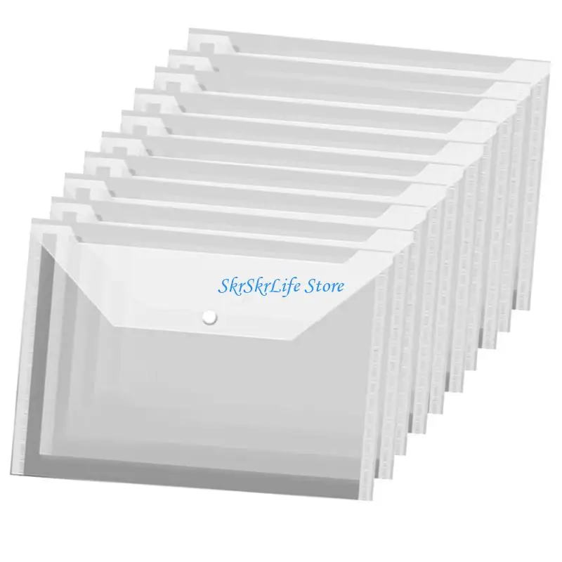 E65E Waterproof Plastic File Folders Document Organizers Document Wallet with Secure Closure For Student Professional