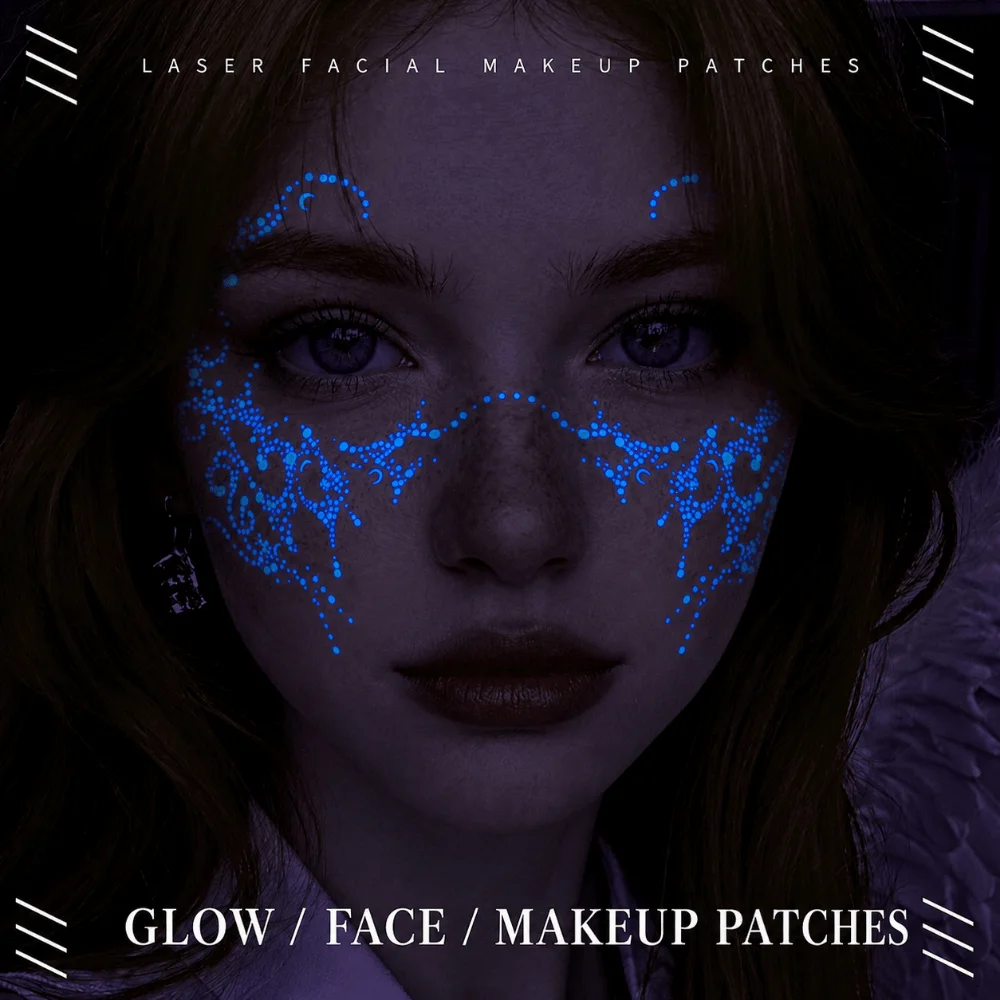 Cool Glow in The Dark Halloween Disposable Tricolor Multicolor Halloween Temporary Tattoos Luminous DIY Body Art Tattoos Gift