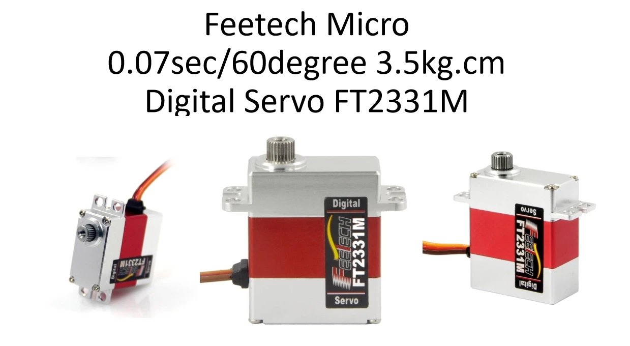 Feetech FT2331M TR4 미니 7.4V 3.5KG 디지털 서보 방수 25T 메탈 기어 TRX4 RC 헬리콥터 쿼드콥터 차량 모델 수신기
