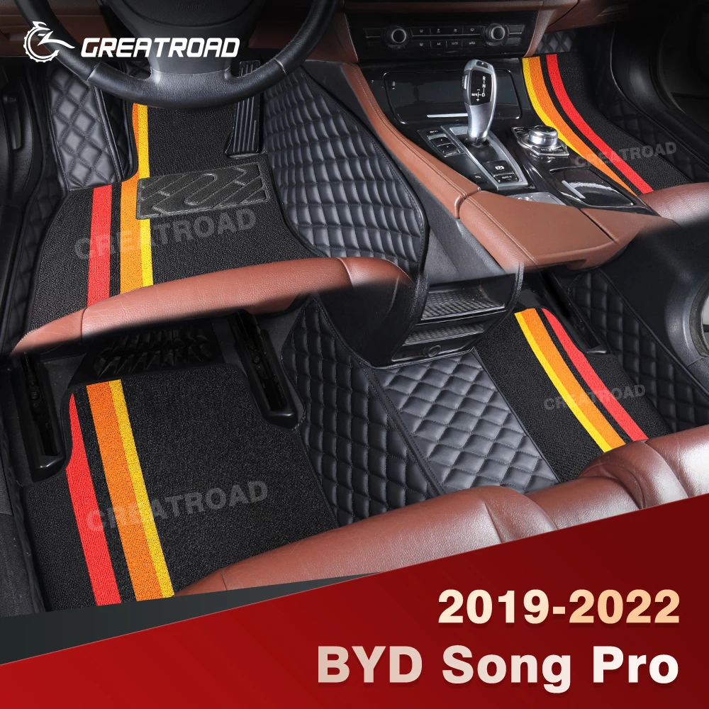

For BYD Song Pro 2019-2022 Double Layer Car Floor Mats Custom Auto Carpet Cover Interior Accessories