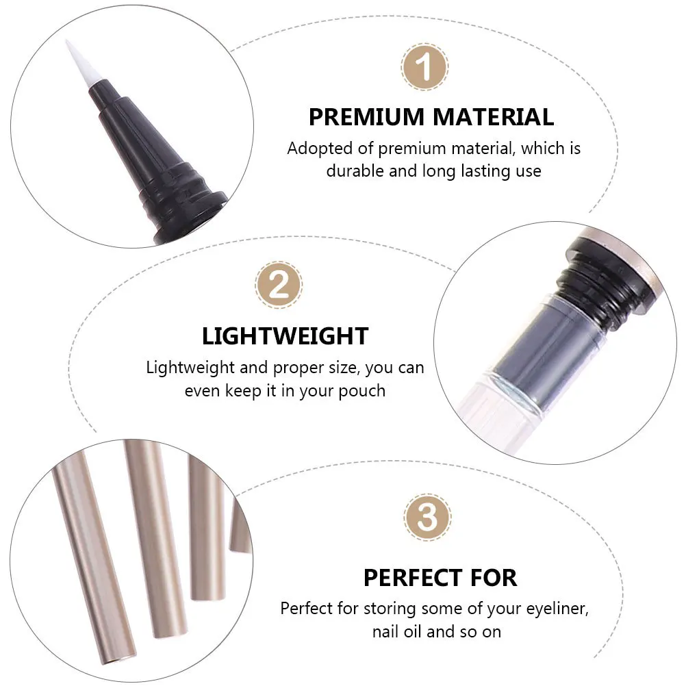 

4pcs 1Ml Empty Eyeliner Tube Refillable Plastic Container For Diy Liquid Eyeliner Pen Makeup Tool Storage Bottle