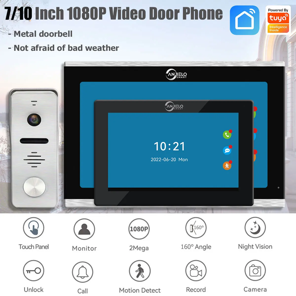 Home Touch Screen Intercom Residencial Doorbell 7 Inch 10 Porteiro 1080p Video Entry Phone Wireless Wifi домофон в частный дом