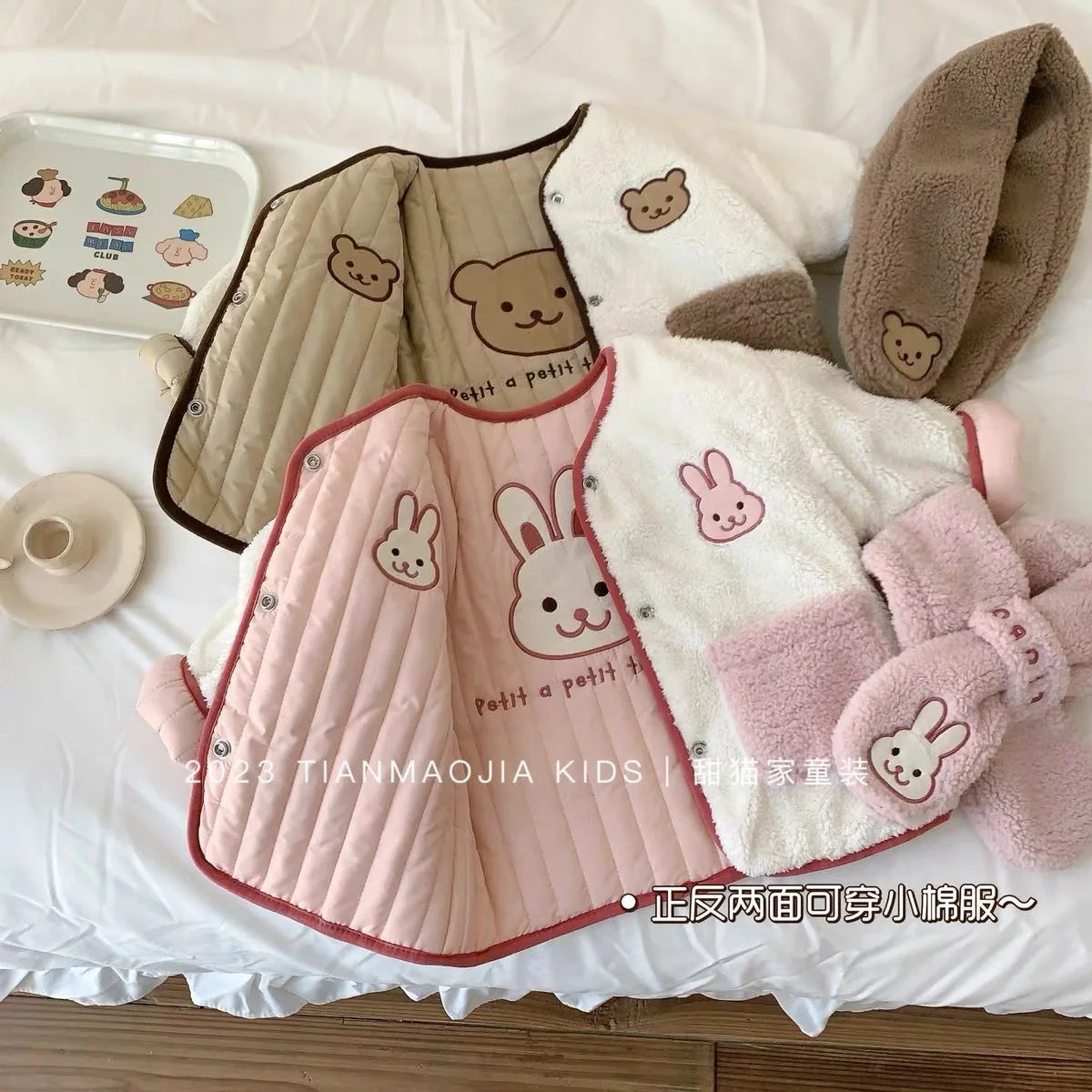 سترة دافئة للأطفال حديثي الولادة من الأولاد والبنات معطف شتوي كاجوال من القطن بأكمام طويلة ملابس للأطفال الصغار بسحاب مع وشاح #2