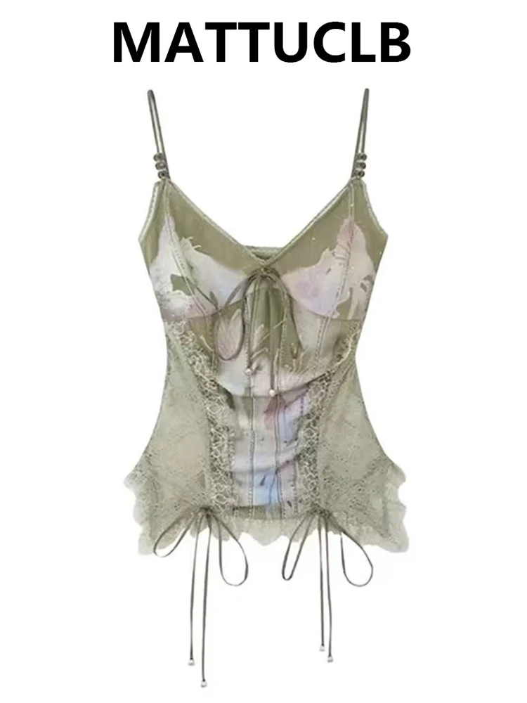 2026 Summer Women Vacation Dark Academia Halter Top Punk Tide Beach Kpop Abi Y2k Gyaru Coquette Camisole 2000s High Street New