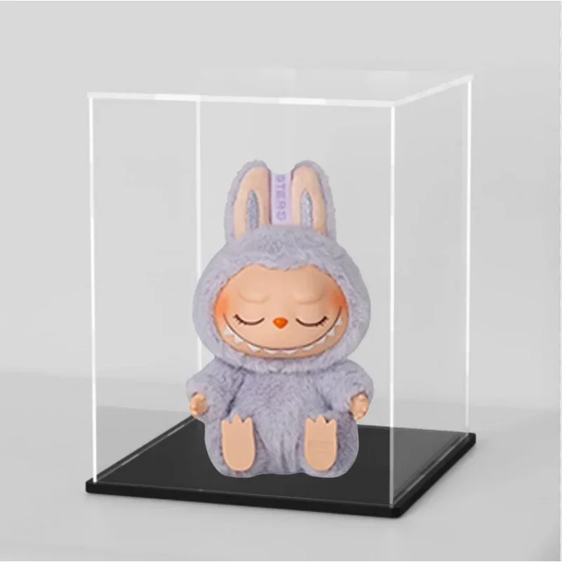 Display Box Acrylic Box Suitable for Labubu Dolls Decorations for sitting party V2 Labubu Doll Transparent Dolls Accessories