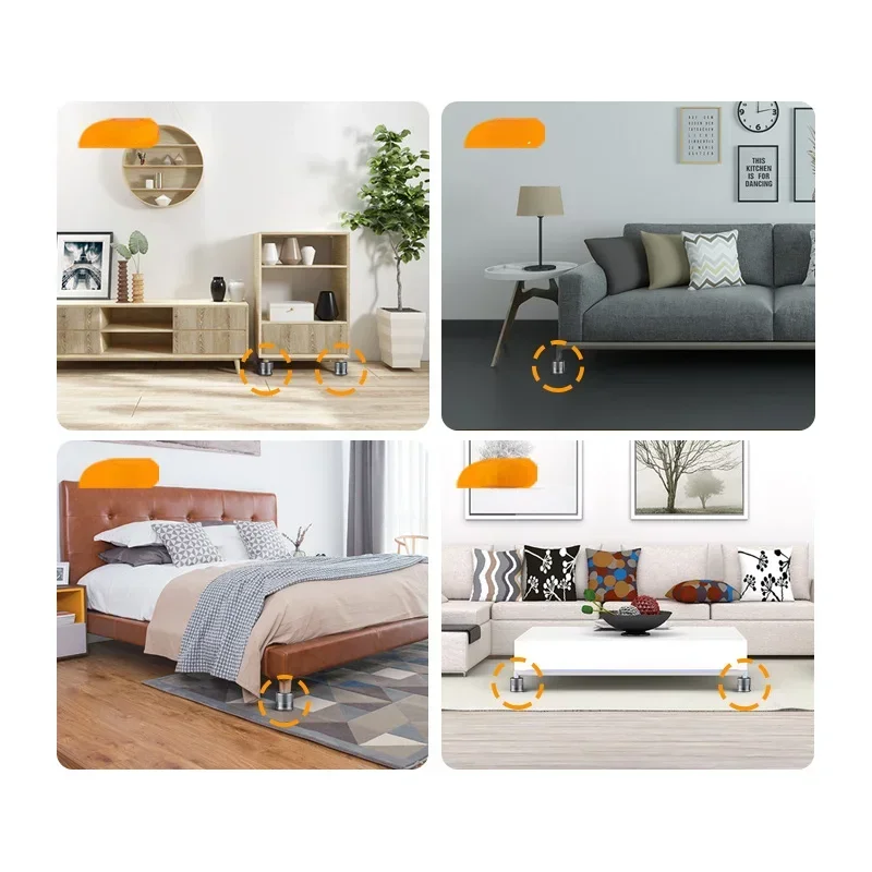 2Pcs Adjustable Multi-function Anti-vibration Legs  Furniture Legs AccessoriesBed Risers Aluminum Alloy Heavy Duty Protectors