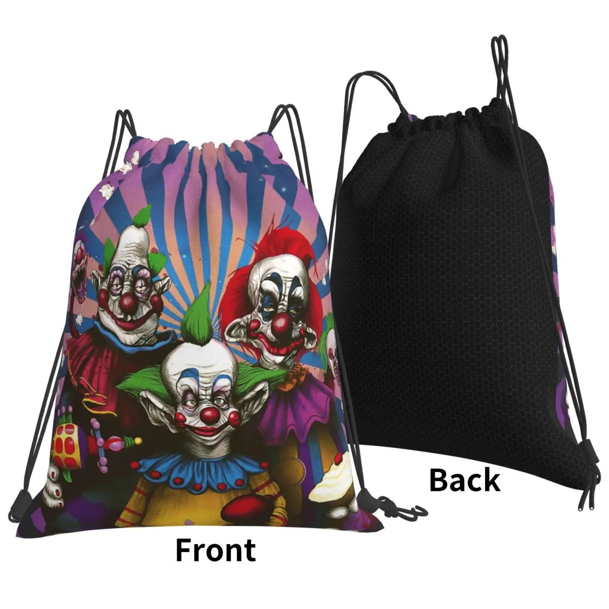 Killer Klowns From Outer Space Film Backpacks Multi-function Drawstring Bags Sports Bag Book Bags for Man Woman Students