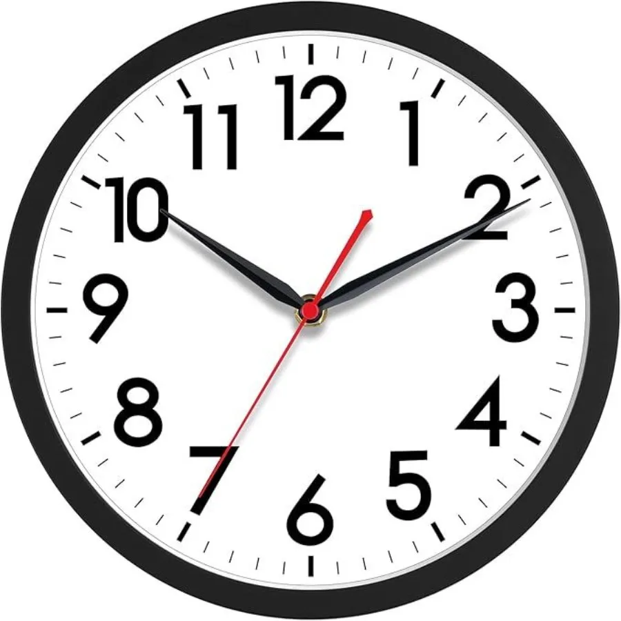 

Wall Clock 10 Inch Silent Non-Ticking Modern Analog Clock Battery Operated for Office Home Bathroom Kitchen Bedroom School Livi
