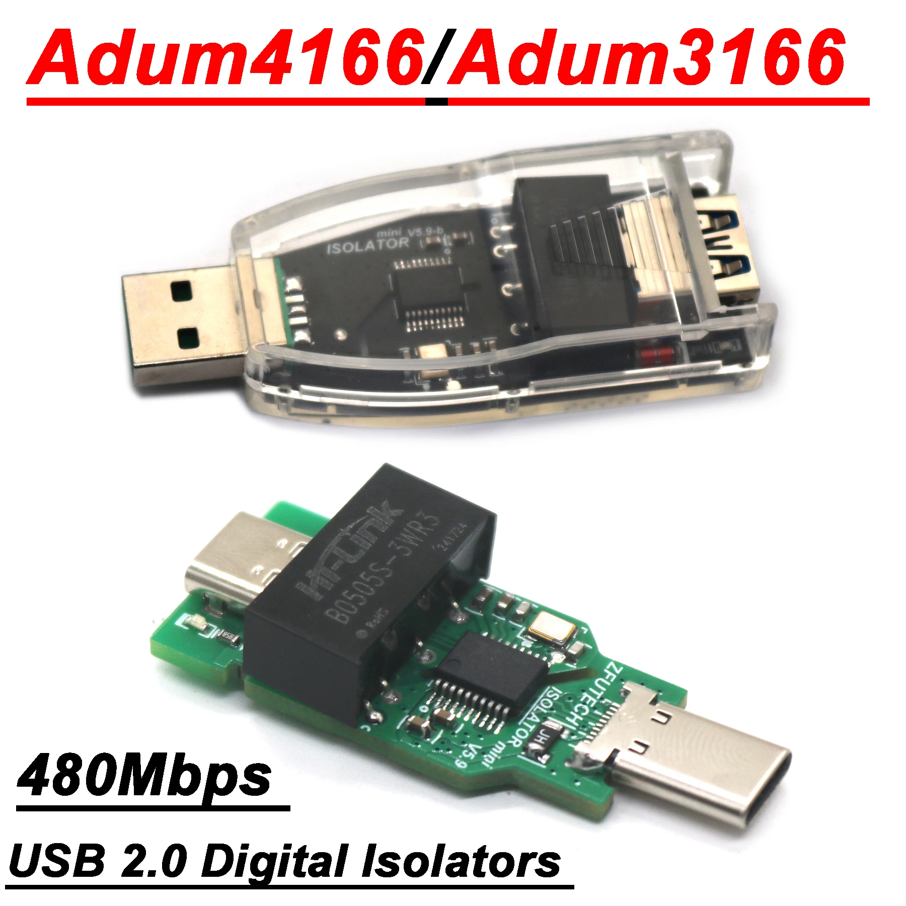 ADuM4166 ADuM3166 USB 2.0 Digital Isolators 480Mbps High-speed Isolated DAC Decoder Audio Elimination Current Sound POWE Filter