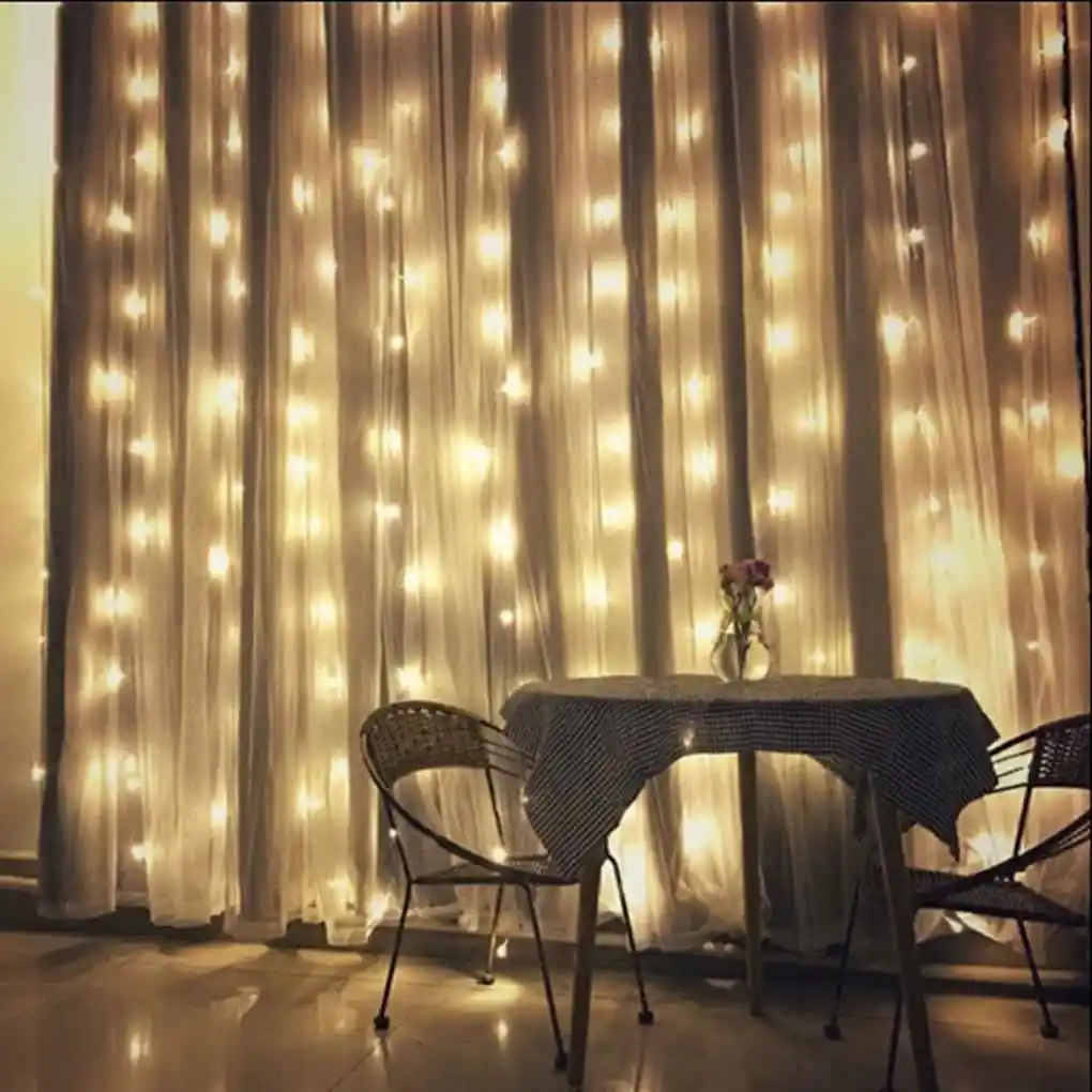 

Home Bedroom String Light Window Curtain Indoor Wall Decoration LED Strings Lamp Wedding Christmas Party Light
