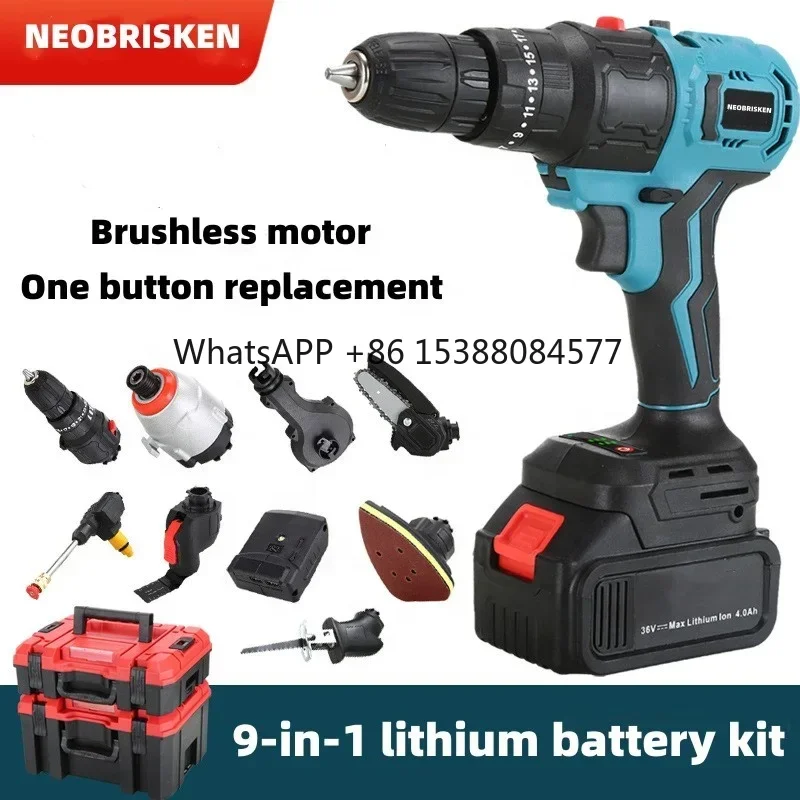 

YYHC-Electric tools with replaceable machine heads Quickly assembled cordless lithium battery tools 1+N portable power tool set
