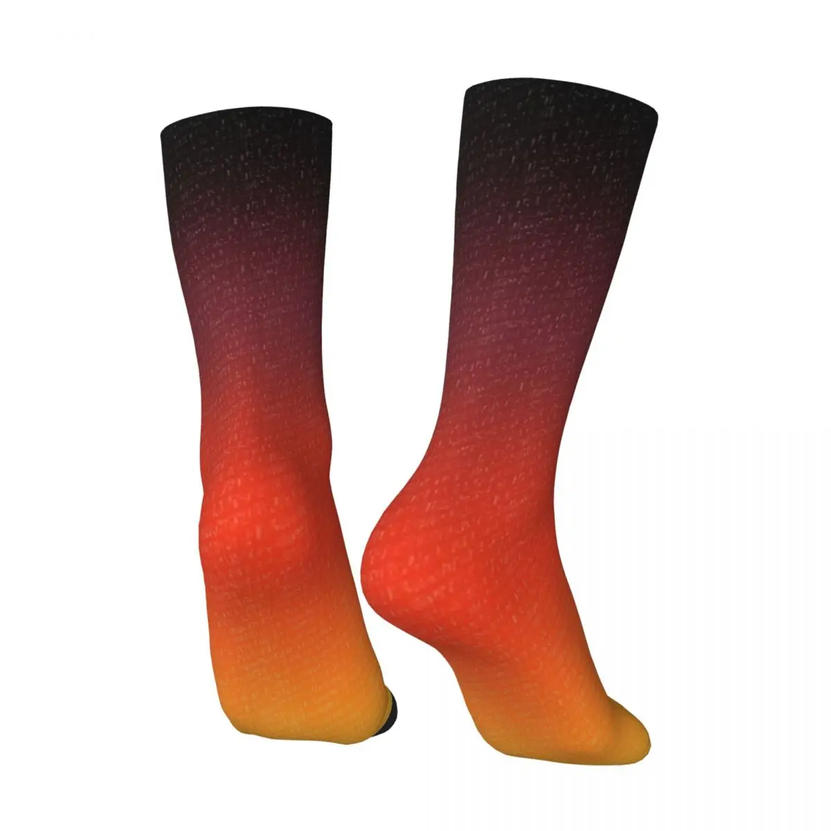 Hip Hop Retro Sunset Orange Crazy Men's Socks Unisex Gradient Colorful Street Style Seamless Printed Funny Happy Crew Sock Gift