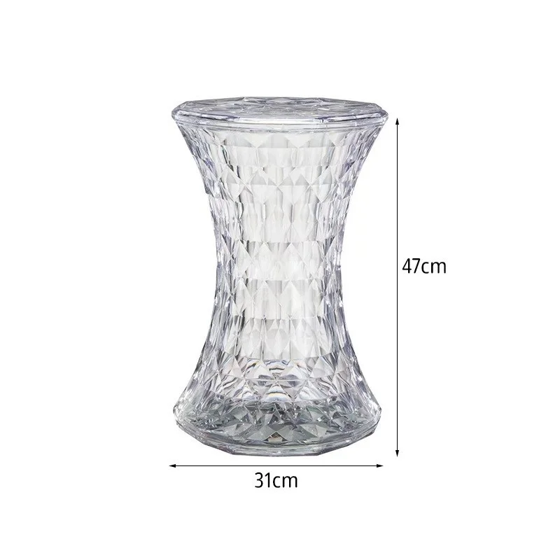 Nordic Creative Design Crystal Stool Used In Modern Simple Color Transparent Stool Bathroom Home Shoe Stool Creative Low Stool