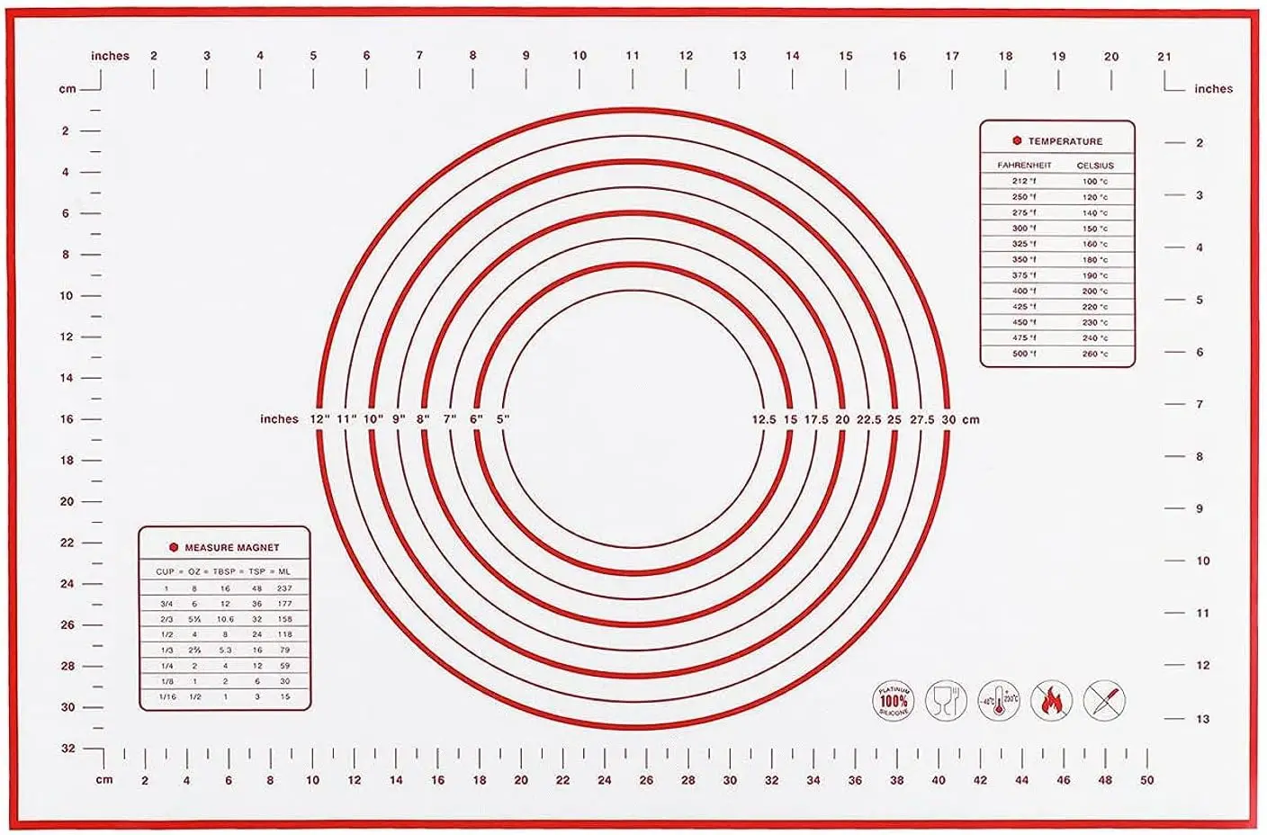 Baking Mats, Non-Stick Silicon Rolling Pastry Mat, 60 * 40cm Silicon Baking Sheets Mats