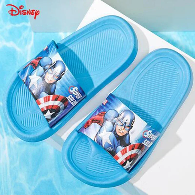 New Summer Slippers For Girls Kids Home Indoor Shoes Boys Disney Cartoon Captain America Toddler Beach Slippers Children Sandals