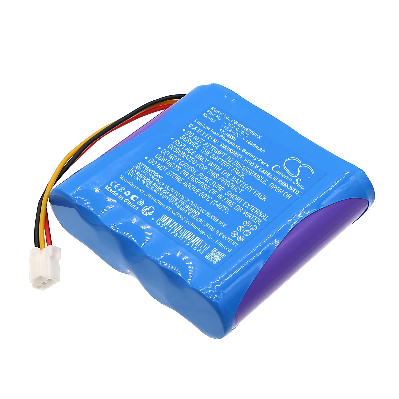 

LiFePO4 Vacuum Battery for Moneual, 12.8V 1400mAh, Compatible Models: RYDIS R750,Rydis Cleanbot R750,ME590,ME685
